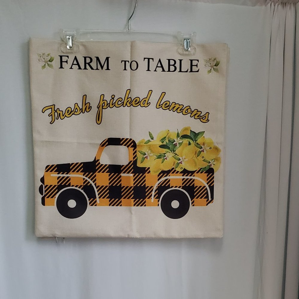 FARMHOUSE LEMON TRUCK PILLOWCASE COVER